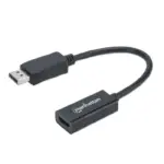 MANHATTAN - 151634 - Adaptador Pasivo DisplayPort a HDMI / Adaptador Pasivo de DisplayPort Macho a HDMI Hembra, 1080p@60Hz, Negro