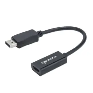 MANHATTAN - 151634 - Adaptador Pasivo DisplayPort a HDMI / Adaptador Pasivo de DisplayPort Macho a HDMI Hembra, 1080p@60Hz, Negro
