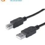 MANHATTAN 333368 - Cable USB V2.0 A-B 1.8M, Negro