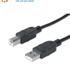 MANHATTAN 333368 - Cable USB V2.0 A-B 1.8M, Negro