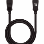 MANHATTAN - 353618 - Cable DisplayPort 8K V1.4 / DisplayPort macho a macho, 2 m (6.56 pies), compatible con 4K @ 144Hz, HDR, contactos chapados en oro, diseño anti-enredos con seguros en los conectores, negro