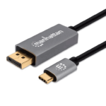 MANHATTAN - 354844 - Cable Adaptador USB-C a DisplayPort 8K@60Hz / USB-C macho a DisplayPort macho, 2 m (6.56 pies), Soporta 4K@120Hz, Contactos chapados en oro, Negro