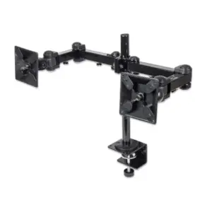 MANHATTAN - 420808 - Soporte para monitor, de escritorio, movimiento articulado, 2 pantallas planas de 13" a 24" máximo 6 kg cada uno / Soporta dos monitores, brazo con movimiento de dos puntos