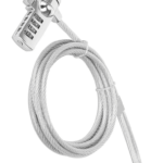 MANHATTAN - 440448 - Candado de seguridad para laptop con ranura K-slot / Candado antirrobo para laptop, combinación de 4 dígitos reconfigurable, para ranura estándar/ranura K, cable de acero de 2 m, cubierta de PVC transparente, plateado