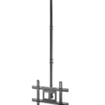 MANHATTAN - 462051 - Soporte techo TV con movimiento y ajuste altura / Soporta televisor de 37" a 80" hasta 50 kg (110 lbs.), techos inclinados y planos, +/-30° de giro, +5 a -25° de inclinación, 707 a 1577 mm (28 a 62 pulg.) extensión telescópica, negro
