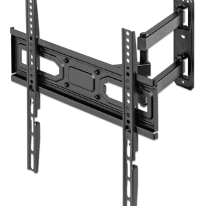 MANHATTAN - 462419 - Soporte con brazo articulado para pantalla / Soporta una pantalla de 32" a 55" de hasta 35 kg (77 lbs.), opciones de ajuste para inclinación, giro y nivelación posterior a la instalación, negro