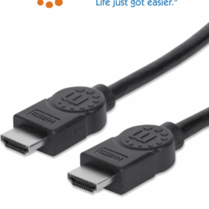MANHATTAN 323246 - Cable HDMI de Alta Velocidad de 10 Metros/ Resolución 4k@30Hz/ Soporta 3D y Canal de Ethernet de 100 Mbps/ HDMI Macho a Macho/ Soporta Canal de Retorno de Audio (ARC)/ Blindado para Reducir Interferencia/