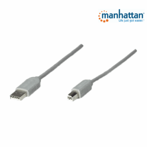 MANHATTAN 341028 - Cable USB A-B 4.5M, Gris