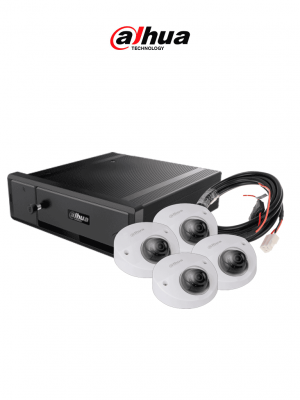 DAHUA FLOTA INTELIGENTE - Paquete de solución móvil IP que incluye: 1 grabador móvil IP de 8 canales, 4 cámaras IP domo de 2 MP (1080p) y el cable extensor de alimentación, Compatible con el software Mobile Center - Image 1