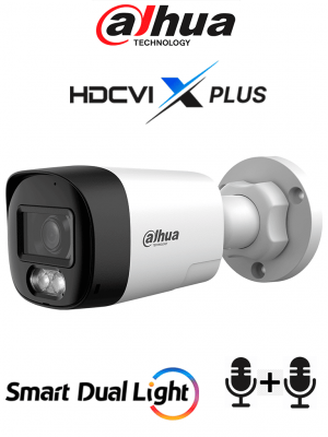 DAHUA DH-HAC-HFW1801RLN-IL-T - Cámara Bullet 4K/ HDCVI X PLUS/ Audio Bidireccional/ 106 Grados de Apertura/ Iluminación Dual Inteligente IR y Luz Calida de Hasta 30Mts/ WDR Real de 120 dB/ Soporta CVI & TVI & AHD & CVBS/ Policarbonato - Image 1