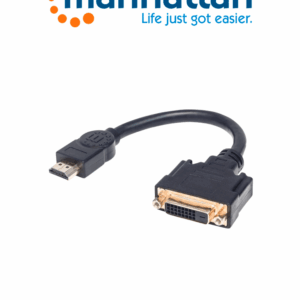 MANHATTAN 354592 Cable HDMI a DVI-D HDMI Macho a DVI-D 24+1 Hembra, enlace dual, 20 cm (8 in.), Negro / Conecta una fuente de video HDMI a una pantalla DVI-D