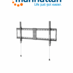 MANHATTAN 461948 - Soporte fijo ultradelgado para TV / Soporta un televisor de 43" a 100" de hasta 70 kg (154 lbs.), soporte fijo para televisor, diseño ultradelgado, plegable para un embalaje compacto y fácil de transportar, negro