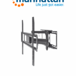 MANHATTAN 461351 Soporte Universal de Pared para TV, con Movimiento Completo, Básico / Soporta una TV de pantalla plana o curva de 37 a 70" de hasta 40 kg (88 lbs.); Opciones de ajuste de inclinación, giro y nivel; Negro
