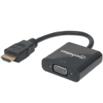 MANHATTAN 151467 - Convertidor HDMI a VGA/ Puerto HDMI Macho a VGA hembra/ Imágenes en Alta Definición en Monitor VGA/