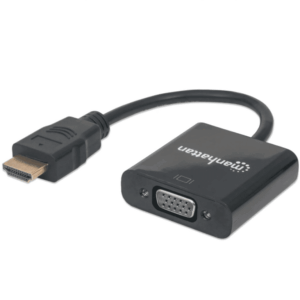 MANHATTAN 151467 - Convertidor HDMI a VGA/ Puerto HDMI Macho a VGA hembra/  Imágenes en Alta Definición en Monitor VGA/