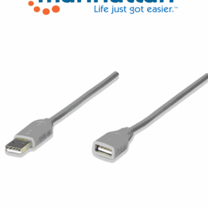 MANHATTAN 340960 - Cable de Extensión USB Macho a USB Hembra/ 4.5 Metros/ Velocidad Máxima de Hasta 12 Mbps/ UL 2725/ USB 1.1/