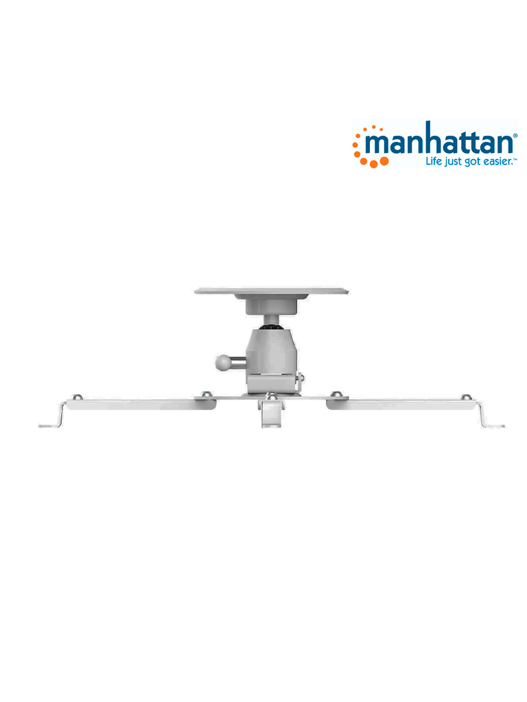 MANHATTAN 461153 - Soporte de Techo para Proyector/ 25 Kg de Carga/ Color Blanco/ Ajuste de Inclinación y Giro/ Brazos Ajustables para Diferentes Tamaños de Proyector/ - Image 2