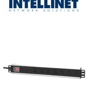 INTELLINET 207102 - Barra PDU multicontacto de 7 salidas para montaje en 1.5 UR/ 19" / Enchufes Tipo EU (NEMA 5) / Cable de alimentación de 3m / Con protección para Picos y cortos circuitos