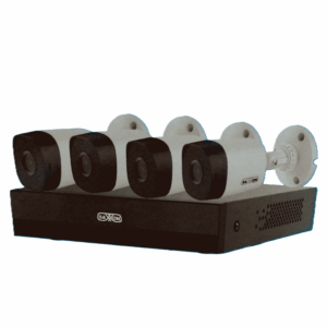 SAXXON SUA-KIT/XVR1E04-I/4-B10P-0280B - Kit de 4 Canales HDCVI/ Cámaras B10P de 1MP 720P/ Lente de 2.8mm Con Apertura de Hasta 100°/ Grabador de 4 Canales con Detección de Movimiento Inteligente/ Entradas y Salidas de Audio/