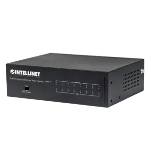 INTELLINET - 561204 - Switch PoE+ Gigabit Ethernet de 8 puertos / IEEE 802.3at/af Power over Ethernet (PoE+/PoE) Compatible, 60 W, Escritorio