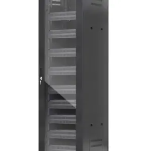 INTELLINET - 716253 - Gabinete 19" Pro Line con extractores de aire, 42U / Frente de 600 mm, unidad de ventilación con dos extractores de aire instalados en el techo, profundidad de 600 mm, Ensamblado, negro RAL 9004