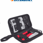 INTELLINET 780070 - Kit de herramientas para red de 4 piezas: probador de cable UTP, ponchadora, pinza crimpeadora y pelador de cable