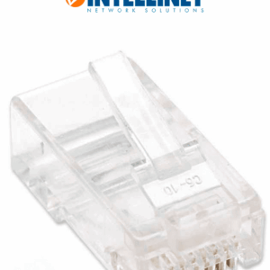 INTELLINET 790055 - Paquete de 100 conectores modulares Cat5e RJ45 / UTP, 2 pines, para cable trenzado, 100 clavijas en bote