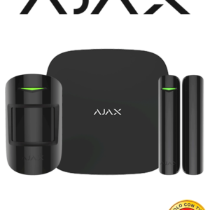 AJAX KIT STARTER B - Panel de  alarma Hub2Plus conexión Ethernet / WiFi / LTE, APP “AJAX PRO” iOS y Android , 1 sensor de movimiento y 1 detector de puerta o ventana con entrada auxiliar en color Negro