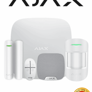 AJAX KIT RESIDENCIAL LIGHT - Panel de alarma Hub2Plus conexión Ethernet / WiFi / LTE, APP “AJAX PRO” iOS y Android , 1 sensor de movimiento, 1 detector para puerta o ventana, 1 control remoto y una sirena interior inalámbrica color Blanco