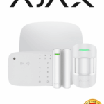 AJAX KIT HUB 4G KEYPADCOMBI - Panel de alarma Hub 4G conexión ETHERNET- 4G APP “AJAX PRO” iOS y Android , 1 sensor de movimiento, 1 detector puerta o ventana, 1 Teclado táctil inalámbrico con sirena incluida y lector DESFire.