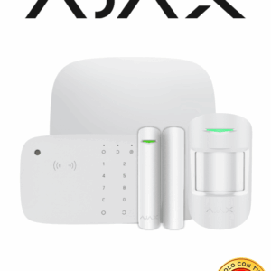 AJAX KIT HUB2 4G KEYPADCOMBI - Panel de alarma Hub2 4G conexión ETHERNET- 4G APP “AJAX PRO” iOS y Android , 1 sensor de movimiento, 1 detector puerta o ventana, 1 Teclado táctil inalámbrico con sirena incluida y lector DESFire.