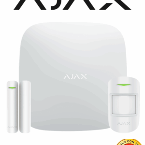 AJAX KIT BASIC - Panel de  alarma Hub 4G conexión Ethernet y una ranura sim 4G / APP “AJAX PRO” iOS y Android , 1 sensor de movimiento y 1 detector de puerta o ventana con entrada auxiliar en color blanco