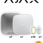 AJAX KIT ALARMA VECINAL W - Panel Hub4G conexión Ethernet y una ranura 4G LTE / APP “AJAX PRO” iOS y Android , 10 Botones Inalámbricos ,1 control remoto y una sirena EXTERIOR inalámbrica