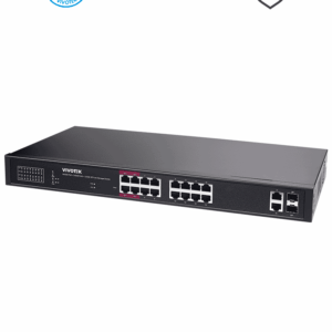 VIVOTEK AW-GEL-205A-260 - Switch PoE 20 puertos Administrable Lite, 16 puertos GE 30W PoE, 4 puertos GE 90W PoE, 2 puertos GE UTP, 2 puertos GE SFP lite, 40 Gbps, 260W totales, PoE Extendido 250 Mts, NDAA