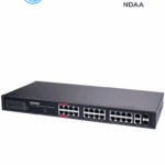 VIVOTEK AW-GEL-285A-380 - Switch PoE 24 puertos Administrable Lite, 20 puertos GE 30W PoE, 4 puertos GE 90W PoE, 2 puertos GE UTP, 2 puertos GE SFP, lite managed PoE, 56 Gbps, 380W totales, PoE Extendido 250 Mts, NDAA