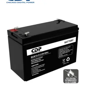 CDP - B-12/9 SLB 12-9 - Bateria de respaldo / 12V a 9A / Libre de mantenimiento / Fácil instalación / Compatible con CCTV y DSC