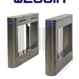 WEJOIN WJTBH101BLSP - Barreras Peatonal Tipo Swing Barrier con Aletas de Acrílico pase Bidireccional Compatible con Control de Acceso 3 Millones de Ciclos pase 25-35 Personas por minuto