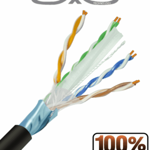 SAXXON OFTPCAT6COPEXT - Bobina de Cable FTP Cat6 100% Cobre/ 305 Metros/ Blindado/ Color Negro/ Uso Exterior/ Ideal para Cableado de Redes de Datos y Video/ Cert ISO9001/ UL / RoSH/