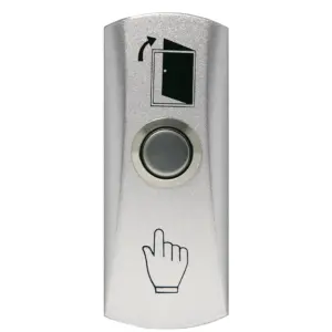 YLI PBK815 - Botón de Salida Mecánico, Carcasa Metálica, Función NO, Sin Caja de Instalación Requerida