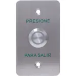 YLI YWP880BLED - Botón de Salida Mecánico, Indicador LED (Verde), Acero Inoxidable, 5-24 VCC, Función NO, Índice Protección IP68