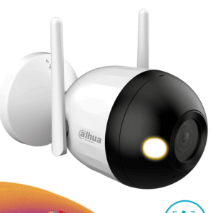 DAHUA F2C-LED - Cámara IP Bullet Wifi de 2 Megapíxeles/ Full Color/ Microfono Integrado/ 30 Mts de Luz Visible/ Ranura para MicroSD/ Lente 2.8mm/ IA con Detección de Humanos/ IP67/