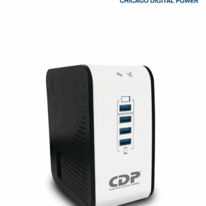 CDP R2CU-AVR1008 - Regulador de Voltaje de Escritorio / NEMA 5-15 / 1000VA / 500W / 8 tomas de salida / 1 Toma para carga de tablet / 3 Tomas para carga de smartphone