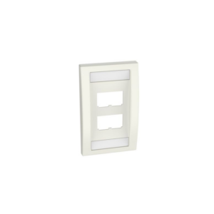 PANDUIT CFPE4IWY - Placa de pared Vertical / 4 Puertos /Mini-com / Blanco hueso / Con espacio para etiquetas