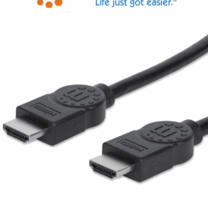 MANHATTAN 308816- Cable HDMI de Alta Velocidad de 1 Metro/ Resolucion 4K@30Hz/ Soporta 3D/ HDMI Macho a Macho/ Soporta Canal de Retorno de Audio (ARC)/ Blindado para Reducir Interferencia/