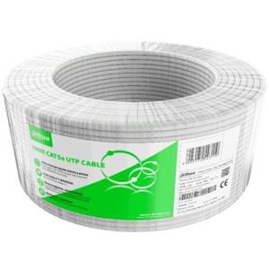 DAHUA PFM922I-5EUN-C-100 - Bobina de 100 metros de cable UTP Cat 5e, fabricado con conductores de aluminio revestidos de cobre (CCA), en color blanco. Ideal para uso en interiores, con cubierta FR-PVC retardante de flama