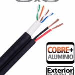 SAXXON OUTP5ECCAEXT2E - Bobina de Cable UTP Cat5e Siames/ 305 Metros/ Uso Exterior/ CCA/ UTP+Cables de Energía Cal. 18 AWG/ Doble Forro en Cable UTP/ Ideal para Cableado de Video/