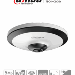 DH-HAC-EW2501N - Cámara Fisheye HDCVI 5 MP, visión 360°, IR 10 m, WDR real 120dB, micrófono integrado. Ideal para uso interior con tecnología Starlight para baja luz y reducción de ruido 2D/3D. Ofrece vigilancia detallada y nítida en todas condiciones.