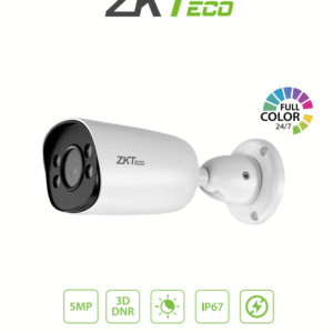 ZKTECO BS855P12CS7CMI - Cámara IP Bullet Full Color 5MP / Compresión H.265 / Lente 3.6 mm / Alcance IR 20mts / Detección Facial / Micrófono Integrado / Carcasa metálica / PoE / IP67 / P2P / ONVIF Profile S