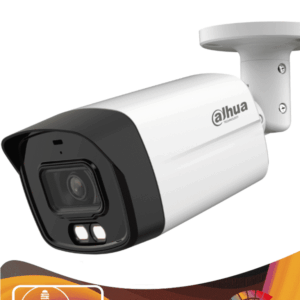 DAHUA HAC-HFW1200TLMN-IL-A - Cámara Bullet de 2 Megapíxeles/ Iluminación Dual Inteligente + Full Color/ Lente de 2.8 mm/ 102 Grados de Apertura/ 40 Metros de IR y Luz Visible/ Microfono Integrado/ DWDR/ IP67/Soporta:  CVI/CVBS/AHD/TVI/