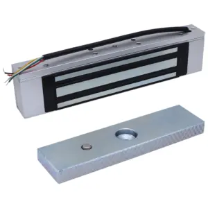 ZKTECO LM120 - Cerradura Magnética para Uso Interior, Fuerza de Sujeción 120kg, 12/24 VCC, Fail Safe, Compatible con Puertas de Madera, Vidrio y Metálicas